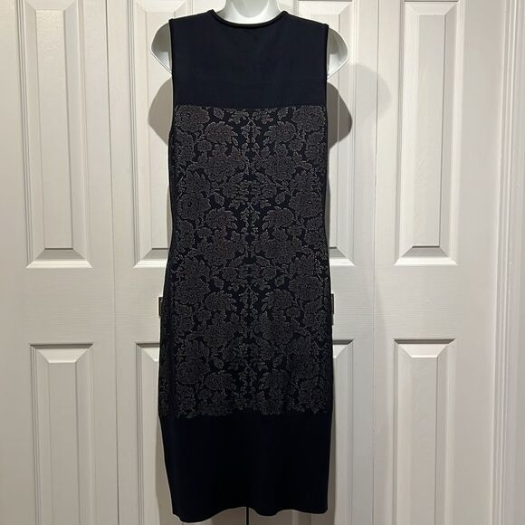 Anne Klein Navy Blue Sleeveless Sheath Midi Dress Size L - Picture 7 of 13